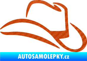 Samolepka Klobouk 002 pravá 3D karbon oranžový