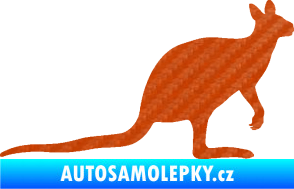 Samolepka Klokan 003 pravá 3D karbon oranžový