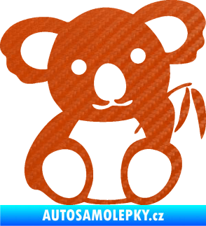 Samolepka Koala 001 levá 3D karbon oranžový