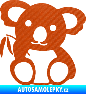 Samolepka Koala 001 pravá 3D karbon oranžový