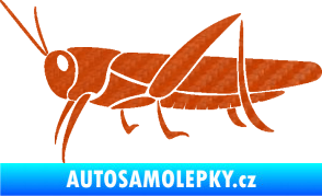 Samolepka Kobylka 002 levá 3D karbon oranžový