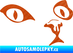 Samolepka Kočka 010 pravá 3D karbon oranžový