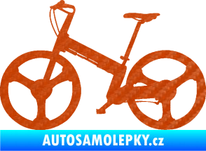 Samolepka Kolo 002 levá 3D karbon oranžový