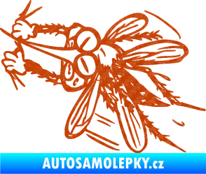 Samolepka Komár 002 levá 3D karbon oranžový