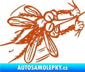 Samolepka Komár 002 pravá 3D karbon oranžový