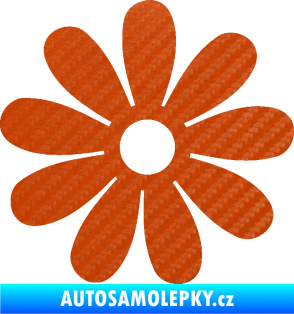 Samolepka Kopretina 001 3D karbon oranžový