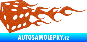 Samolepka Kostky 002 levá 3D karbon oranžový