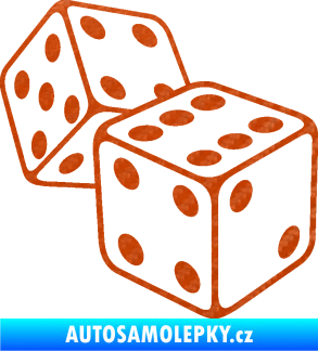 Samolepka Kostky 003 pravá hrací kostky 3D karbon oranžový