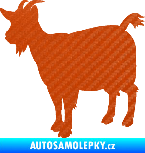 Samolepka Koza 001 levá 3D karbon oranžový