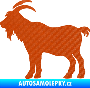 Samolepka Kozel 008 levá silueta 3D karbon oranžový
