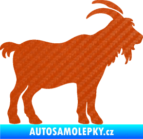 Samolepka Kozel 008 pravá silueta 3D karbon oranžový