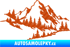 Samolepka Krajina hory 007 levá 3D karbon oranžový