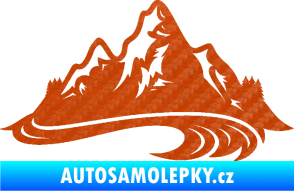 Samolepka Krajina hory 008 pravá 3D karbon oranžový