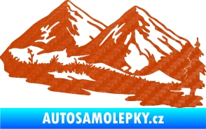 Samolepka Krajina hory 012 pravá 3D karbon oranžový