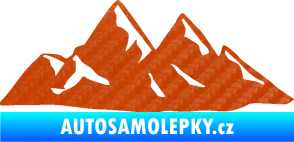 Samolepka Krajina hory 014 levá 3D karbon oranžový