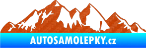 Samolepka Krajina hory 021 levá 3D karbon oranžový