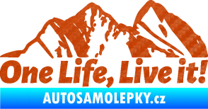 Samolepka Krajina hory 029 levá 3D karbon oranžový