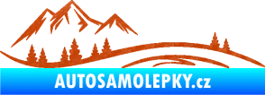 Samolepka Krajina hory 036 levá 3D karbon oranžový
