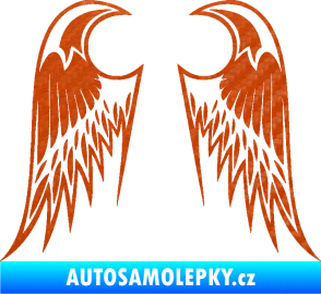 Samolepka Křídla 006 3D karbon oranžový