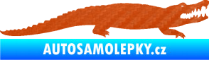 Samolepka Krokodýl 002 pravá 3D karbon oranžový