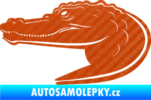 Samolepka Krokodýl 004 levá 3D karbon oranžový