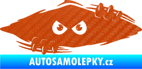 Samolepka Kuk 003 levá šmírák 3D karbon oranžový