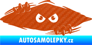 Samolepka Kuk 003 pravá šmírák 3D karbon oranžový