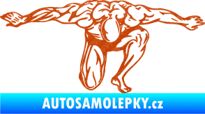 Samolepka Kulturista 016 pravá 3D karbon oranžový