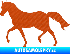 Samolepka Kůň 003 levá 3D karbon oranžový