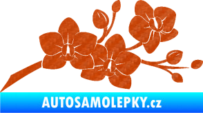 Samolepka Květina dekor 008 pravá orchidej 3D karbon oranžový