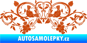 Samolepka Květina dekor 026 3D karbon oranžový