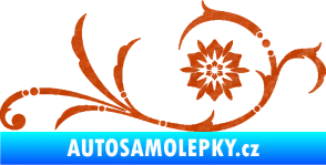 Samolepka Květina dekor 040 pravá 3D karbon oranžový