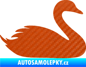 Samolepka Labuť 001 pravá 3D karbon oranžový