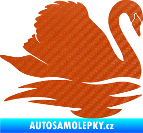 Samolepka Labuť 003 pravá 3D karbon oranžový