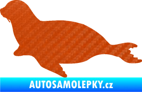 Samolepka Lachtan 001 levá 3D karbon oranžový