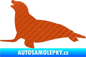 Samolepka Lachtan 002 levá 3D karbon oranžový