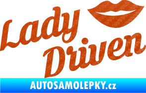 Samolepka Lady driven 002 nápis 3D karbon oranžový