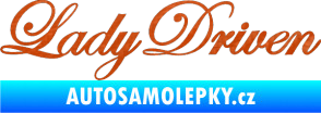Samolepka Lady driven 003 nápis v řádce 3D karbon oranžový