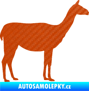 Samolepka Lama 001 pravá 3D karbon oranžový