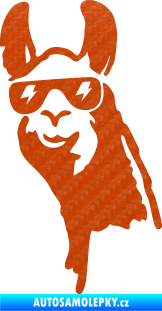 Samolepka Lama 003 levá 3D karbon oranžový