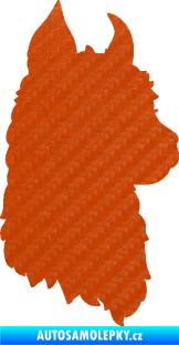 Samolepka Lama 006 pravá silueta 3D karbon oranžový