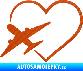 Samolepka Láska k létání 001 levá 3D karbon oranžový
