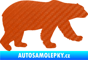 Samolepka Lední medvěd 002 pravá 3D karbon oranžový