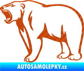 Samolepka Lední medvěd 003 levá 3D karbon oranžový