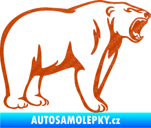Samolepka Lední medvěd 003 pravá 3D karbon oranžový