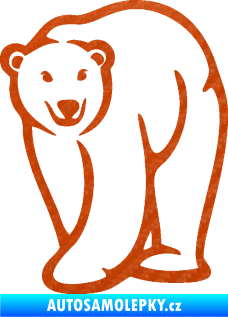 Samolepka Lední medvěd 004 levá 3D karbon oranžový