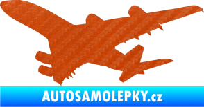 Samolepka Letadlo 002 levá 3D karbon oranžový