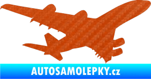 Samolepka Letadlo 002 pravá 3D karbon oranžový