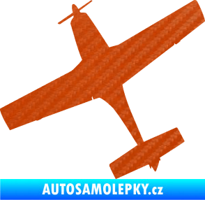 Samolepka Letadlo 003 levá 3D karbon oranžový