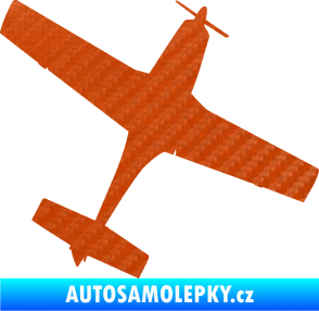 Samolepka Letadlo 003 pravá 3D karbon oranžový